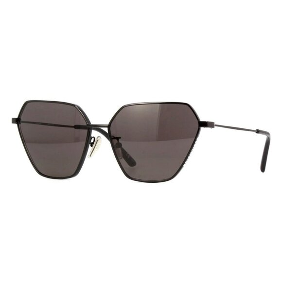 New Authentic  BALENCIAGA Black Cat Eye BB0194 001 Sunglasses Women - Picture 1 of 4